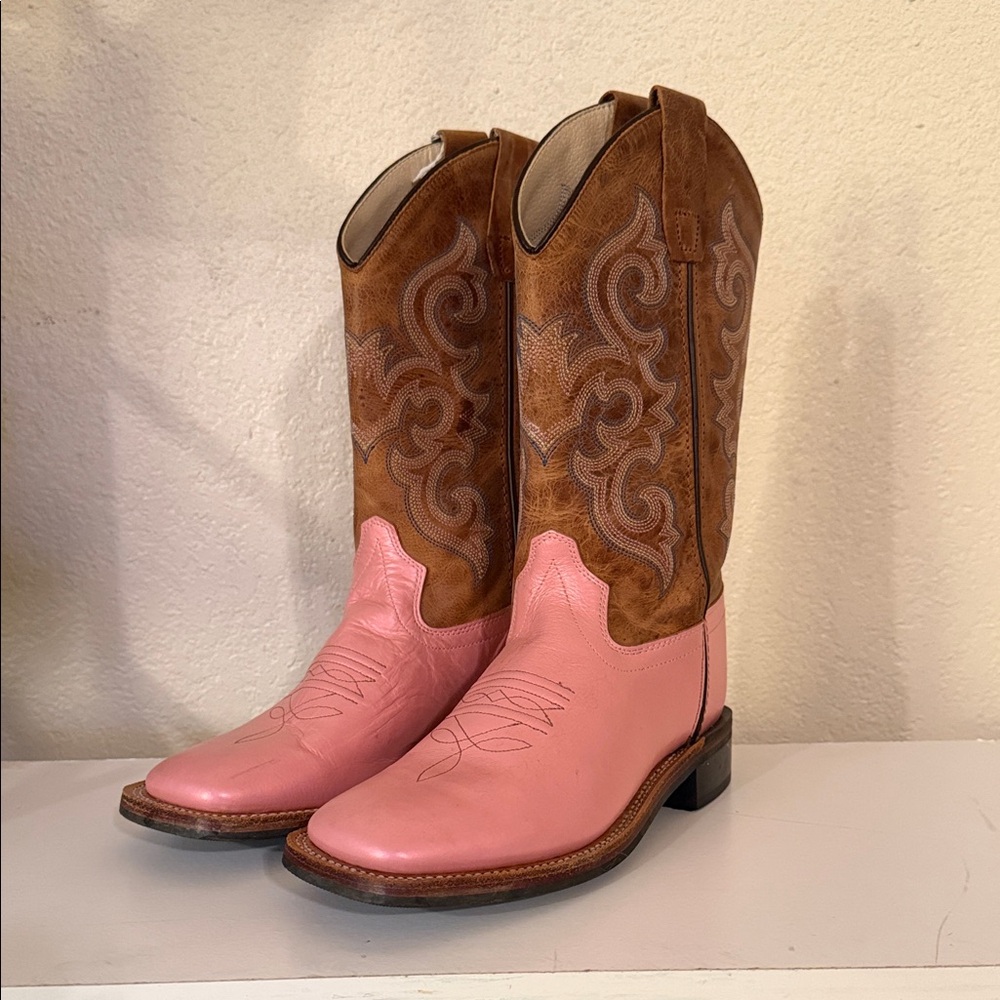 Pink and Brown Western Boots